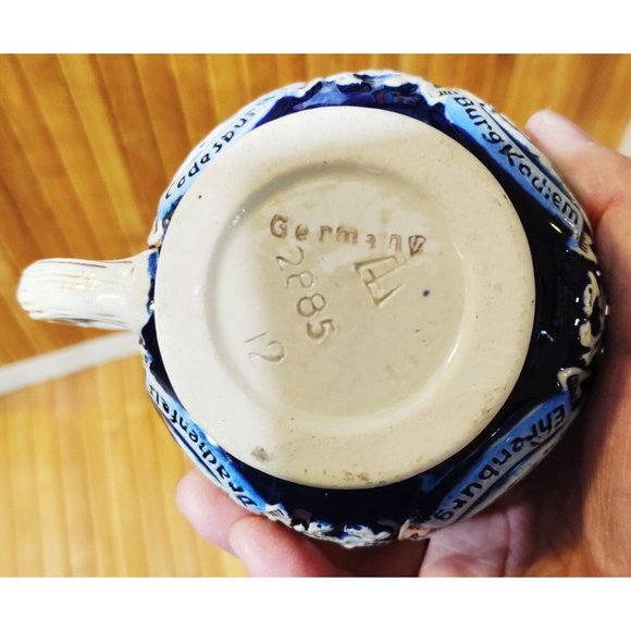 Marzi & Remy Vtg Blue German Beer Stein Punch Mug Raised Landmark Pictures #2885 - Picture 6 of 6